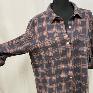 Plaid Flannel | Gray and pink